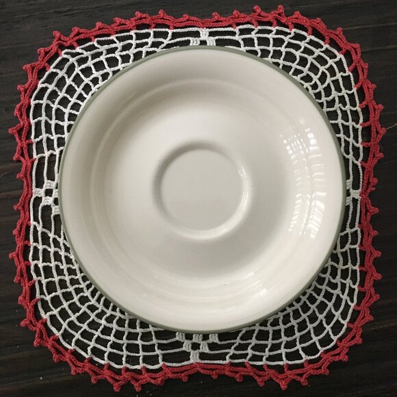 Two Vintage Corelle Corning Made in the USA Sage Green Shadow Rim Saucers - Picture 9 of 9